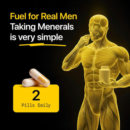 Menerals Mens Multivitamin, Trace Mineral Supplement with Fulvic Acid 60Ct Testosterone - Natural All-in-One Men's Mineral Formula; Pairs Trace Minerals with Fulvic Acid; 60-Count Bottle