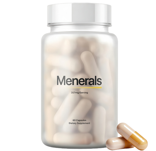 Menerals Mens Multivitamin, Trace Mineral Supplement with Fulvic Acid 60Ct Testosterone - Natural All-in-One Men's Mineral Formula; Pairs Trace Minerals with Fulvic Acid; 60-Count Bottle